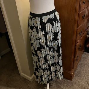 Halogen Women's Floral Pleated Midi Skirt Size L
